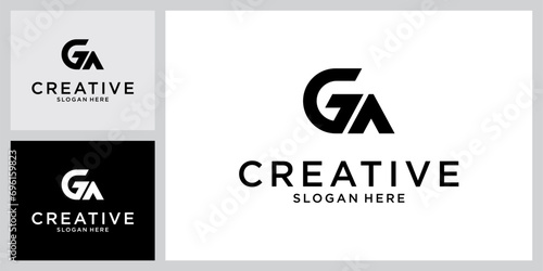 GA or AG initial letter logo design vector photo