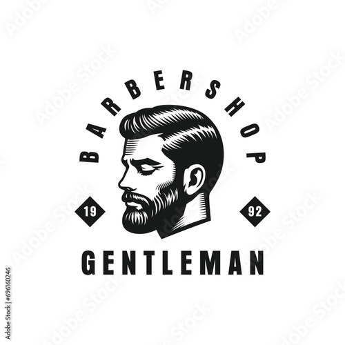 Vintage Barber Shop Logo Template