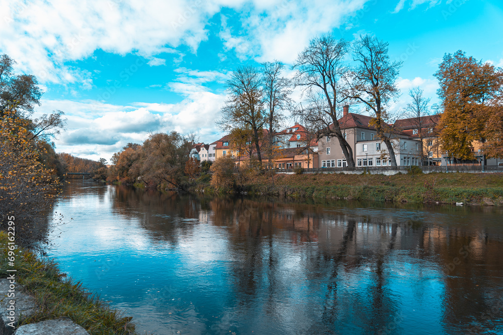Fototapeta premium View of medieval city along the Danube.