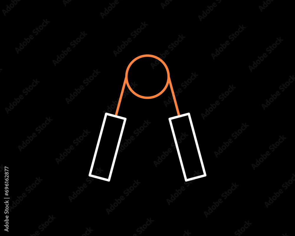  hand trainer  illustration in dark style. Flat vector illustration.