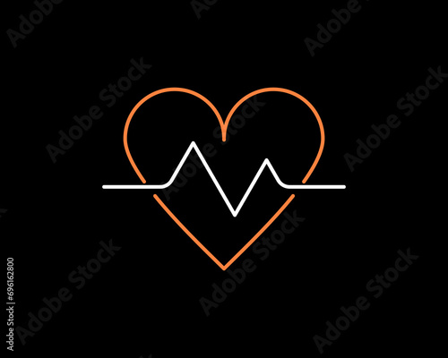  palpitation illustration in dark style. Flat vector illustration.