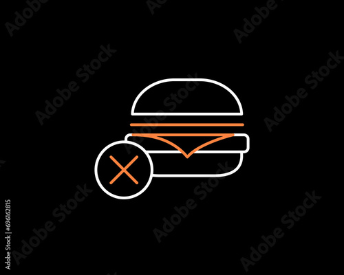 rejection of fast food i illustration in dark style. Flat vector illustration.