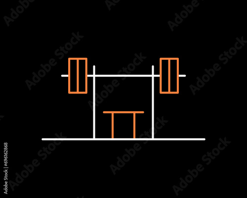 weightlifting illustration in dark style. Flat vector illustration.