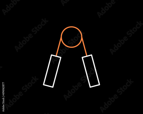  hand trainer  illustration in dark style. Flat vector illustration.