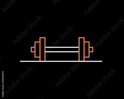 dumbbells illustration in dark style. Flat vector illustration.