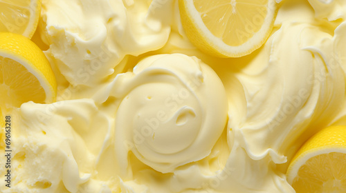 レモンアイスクリームのテクスチャー背景素材