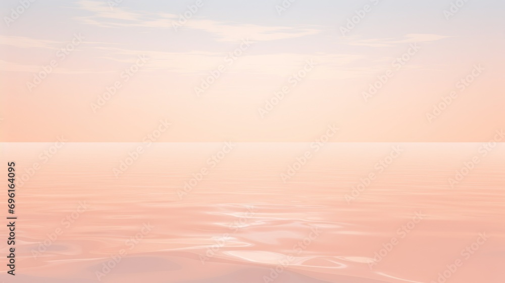 Pastel peach color reflections in a lake, beige abstract background
