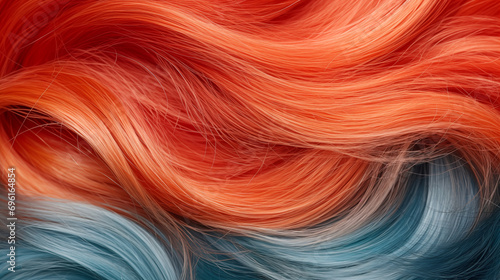 Multicolored Close-Up Hair Strands. Generative AI