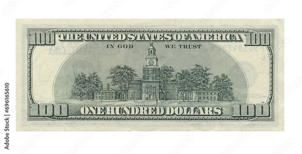 New hundred dollars bill back - obrazy, fototapety, plakaty 