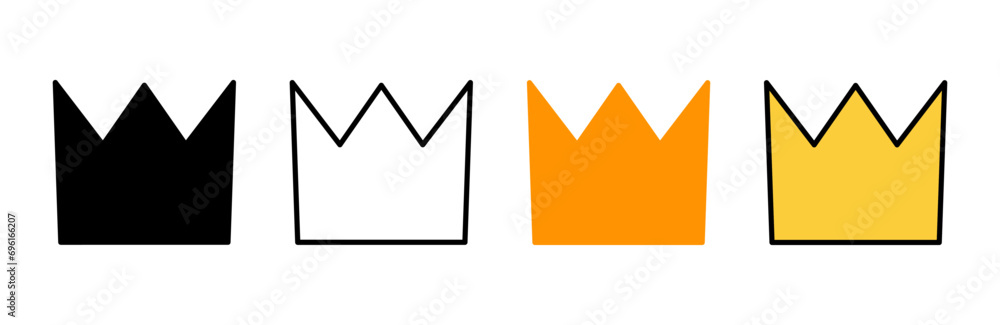 Crown icon set vector. crown sign and symbol Crown icon set vector. crown sign and symbol