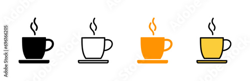 coffee cup icon set vector. cup a coffee sign and symbol photo