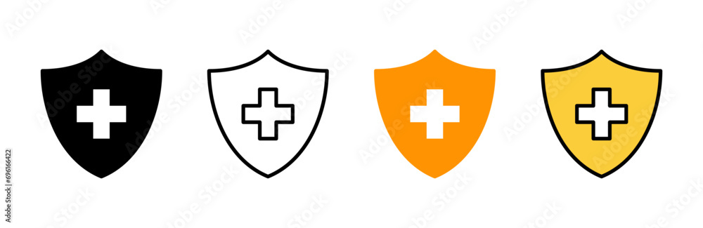 Health insurance icon set vector. Insurance document sign and symbol Health insurance icon set vector. Insurance document sign and symbol