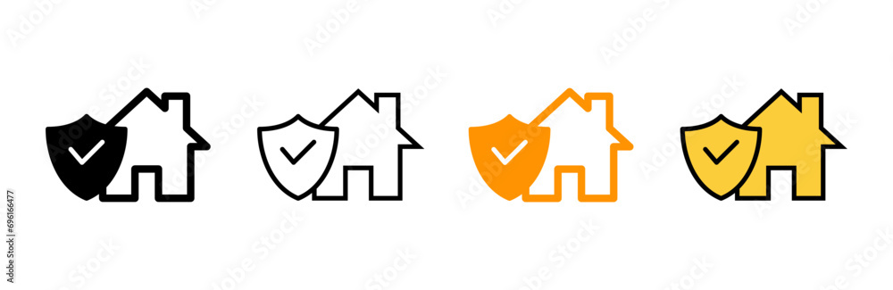 home insurance icon set vector. home protection sign and symbol home insurance icon set vector. home protection sign and symbol