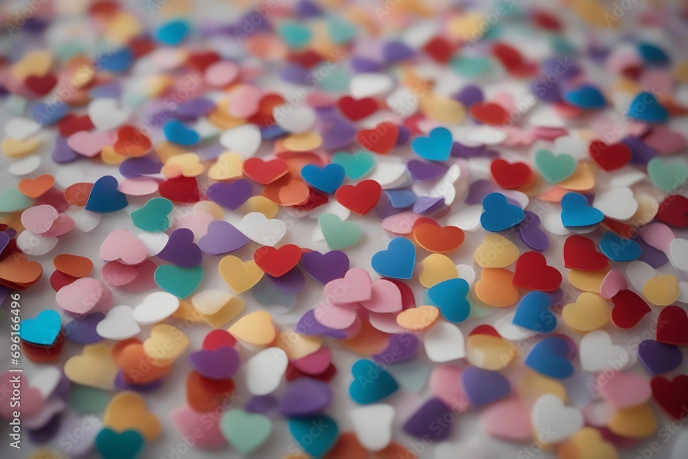 Heart bokeh background. Valentine's day background. Love background. Ai generated