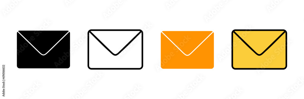 Mail icon set vector. email sign and symbol. E-mail icon. Envelope icon Mail icon set vector. email sign and symbol. E-mail icon. Envelope icon