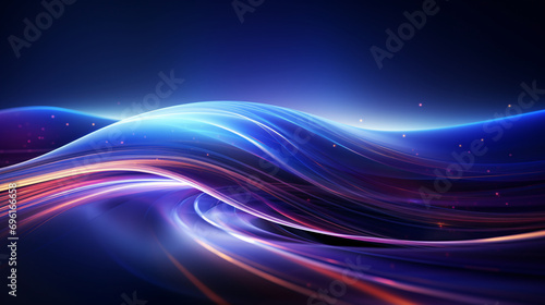 Abstract Blue Blu-red streamline background 