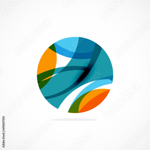 Free Download Abstract circle logo, dynamic aesthetic. Simplicity suggests connectivity, fluidity, and energy, making it a versatile choice for brands seeking a modern, visually engaging identity - GFXLoad