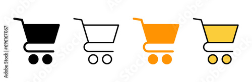 Shopping icon set vector. Shopping cart sign and symbol. Trolley icon
