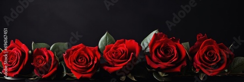 Closeup view of Red roses isolated on a black background. Blooming red roses. big beautiful garden flowers red roses. flowers for the holiday, bokeh, macro, floral background. bouquet of red roses