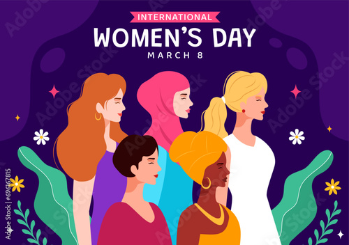 International Women's Day Vector Illustration on March 8 to Celebrate the Achievements and Freedom of Women in Flat Cartoon Background Design