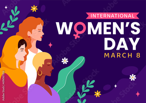 International Women's Day Vector Illustration on March 8 to Celebrate the Achievements and Freedom of Women in Flat Cartoon Background Design
