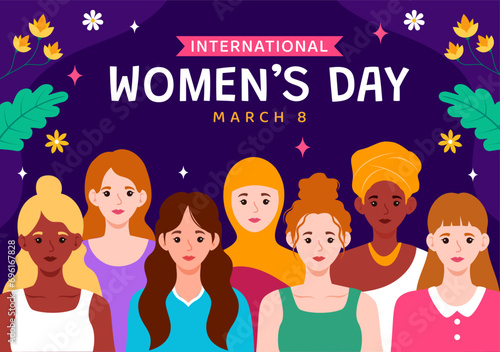 International Women's Day Vector Illustration on March 8 to Celebrate the Achievements and Freedom of Women in Flat Cartoon Background Design