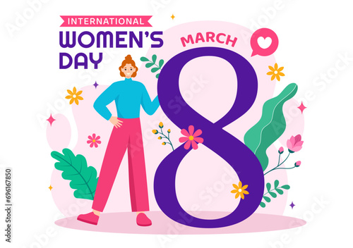 International Women's Day Vector Illustration on March 8 to Celebrate the Achievements and Freedom of Women in Flat Cartoon Background Design