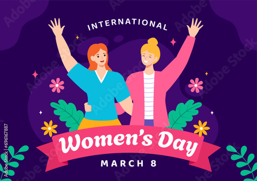 International Women's Day Vector Illustration on March 8 to Celebrate the Achievements and Freedom of Women in Flat Cartoon Background Design
