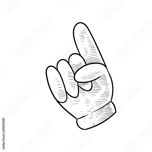 foam finger handdrawn illustration