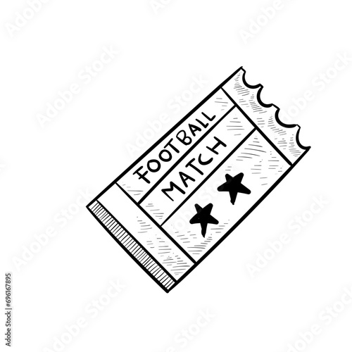ticket football match handdrawn illustration