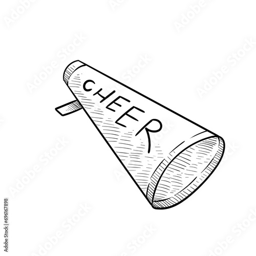 support loudspeaker handdrawn illustration