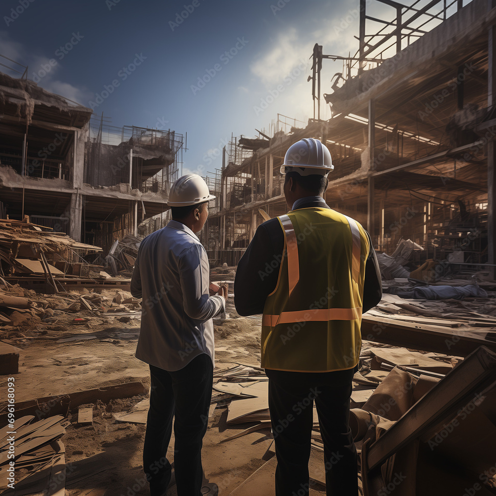 construction workers at site construction workers at site