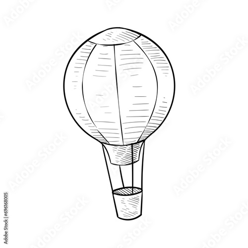 air balloon handdrawn illustration