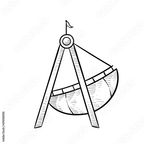 kora kora swing boat handdrawn illustration