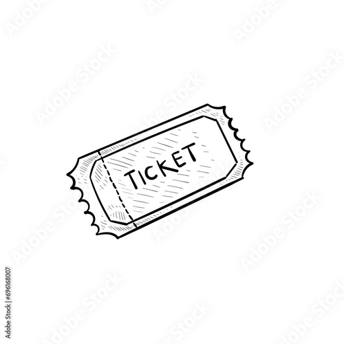 amusement park tickets handdrawn illustration