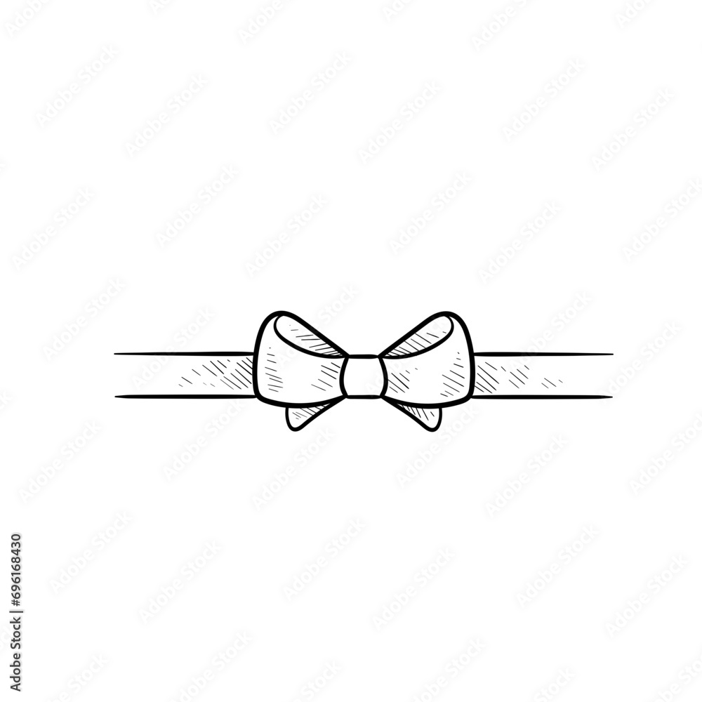 bow ribbon handdrawn illustration bow ribbon handdrawn illustration