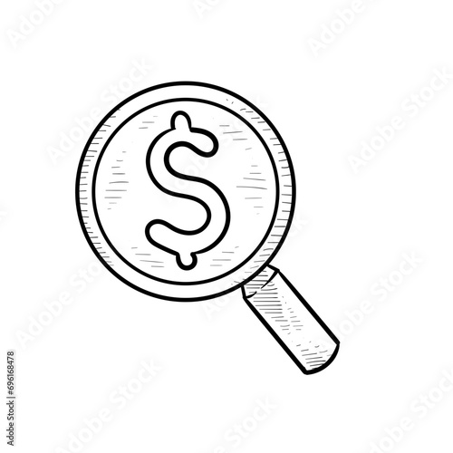 magnifying glass handdrawn illustration