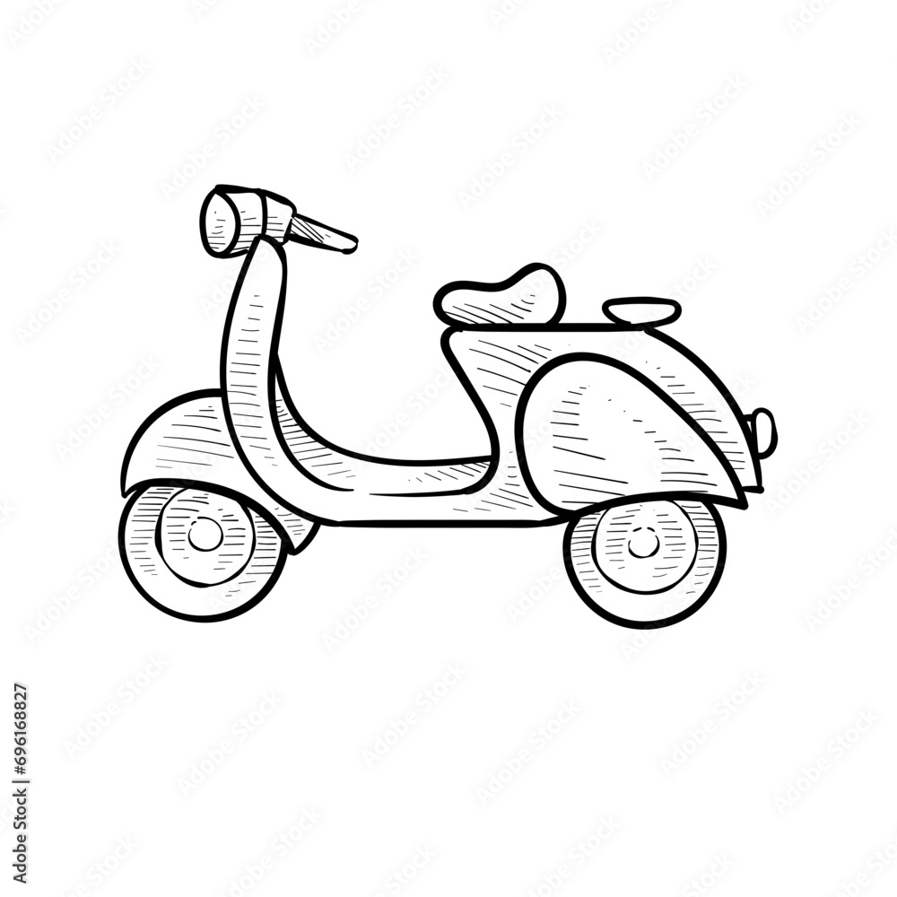 Fototapeta premium scooter handdrawn illustration