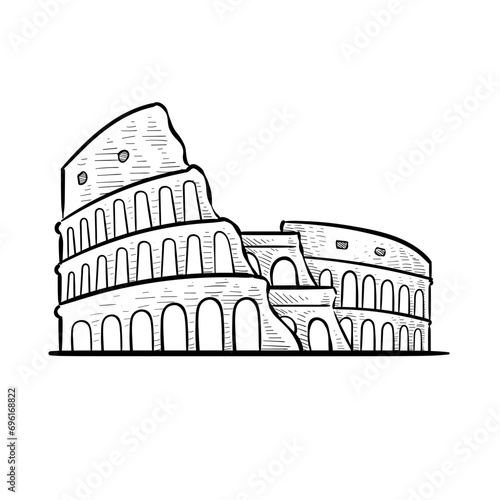colosseum handdrawn illustration