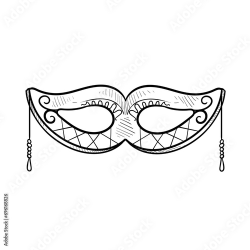 party mask handdrawn illustration