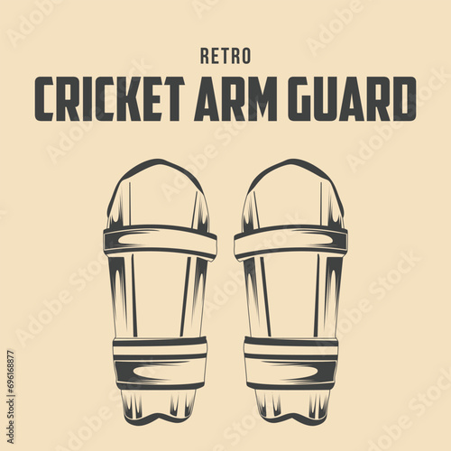 Retro cricket arm guard vector