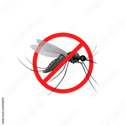 anti mosquito symbol with red forbidden sign