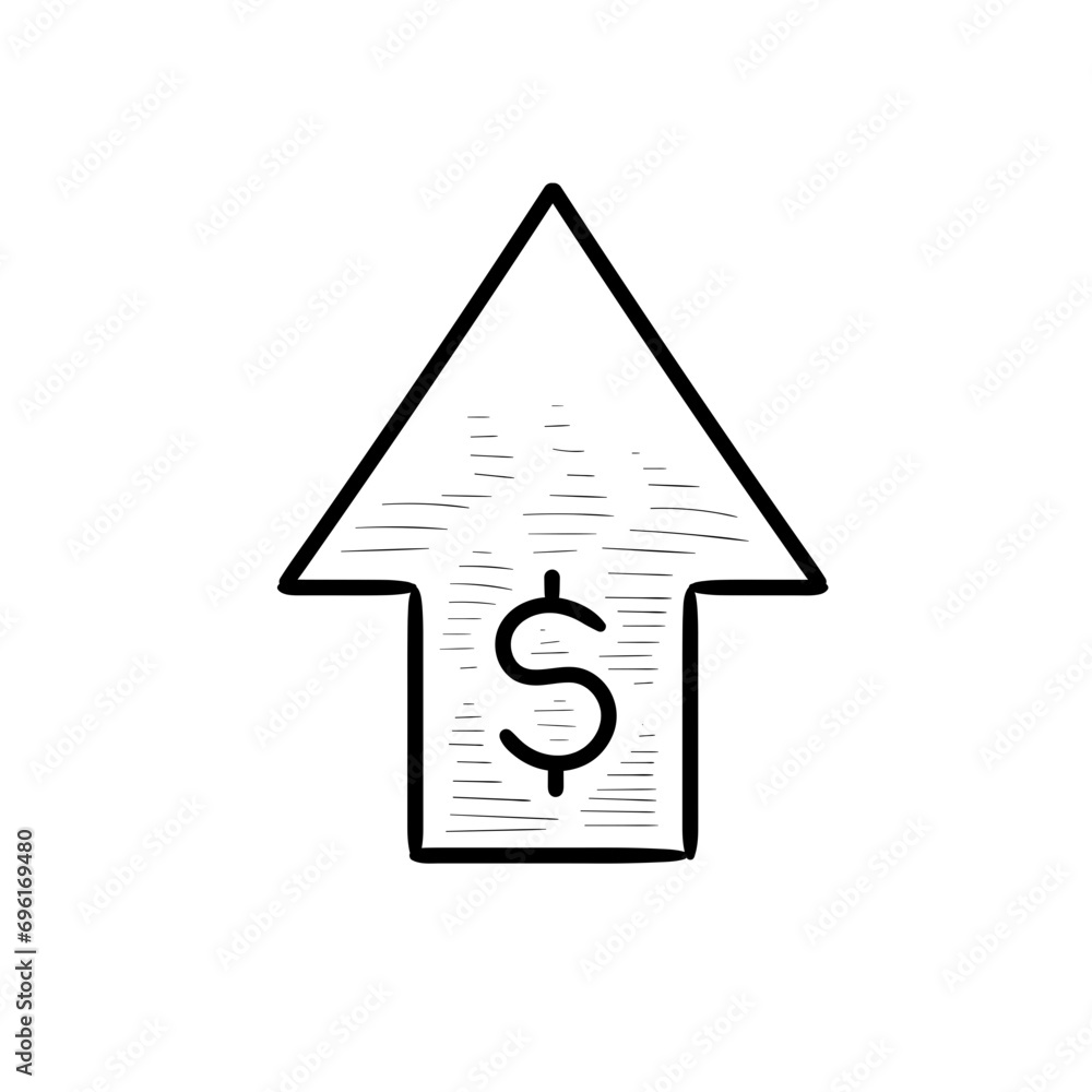 money up handdrawn illustration money up handdrawn illustration