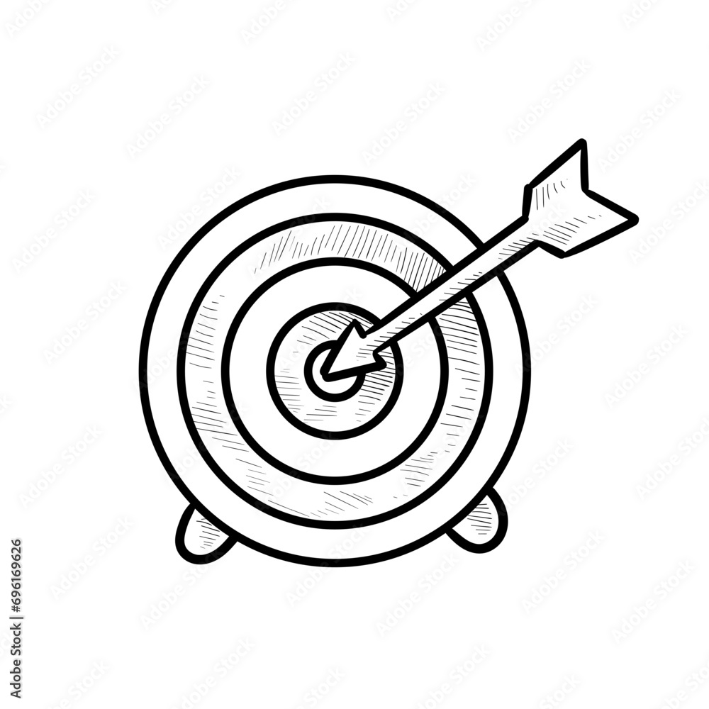 dart target handdrawn illustration dart target handdrawn illustration