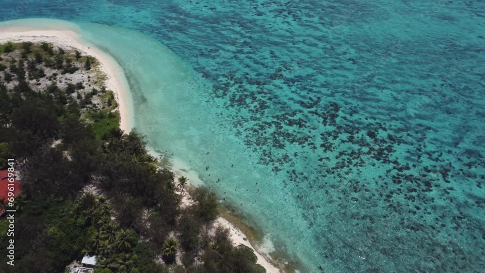 Drone shot of shorelines at Managaha Island Drone shot of shorelines at Managaha Island