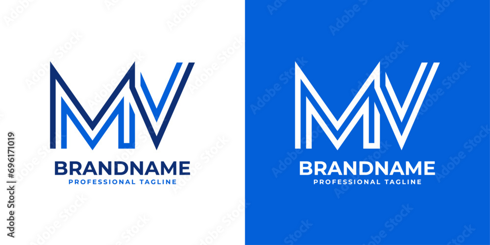 Letter MV Line Monogram Logo, suitable for business with MV or VM initials. Letter MV Line Monogram Logo, suitable for business with MV or VM initials.
