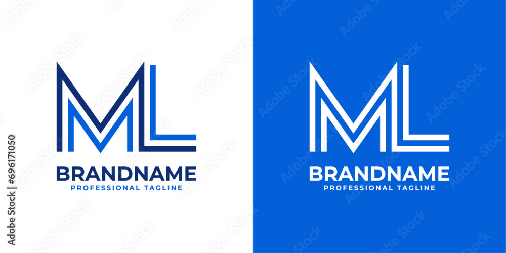 Letter ML Line Monogram Logo, suitable for business with ML or LM initials. Letter ML Line Monogram Logo, suitable for business with ML or LM initials.