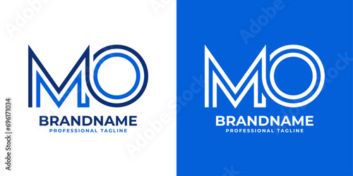 Letter MO Line Monogram Logo