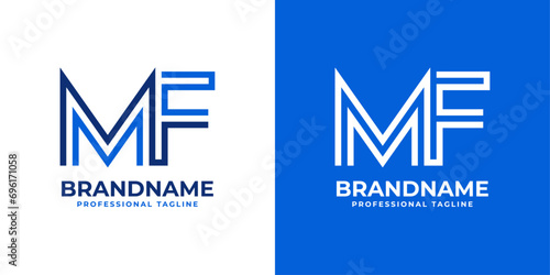 Letter MF Line Monogram Logo, suitable for business with MF or FM initials.