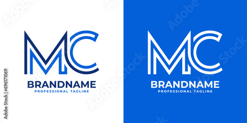 Letter Letter MC Line Monogram Logo, suitable for business with MC or CM initials.MC Line Monogram Logo photo